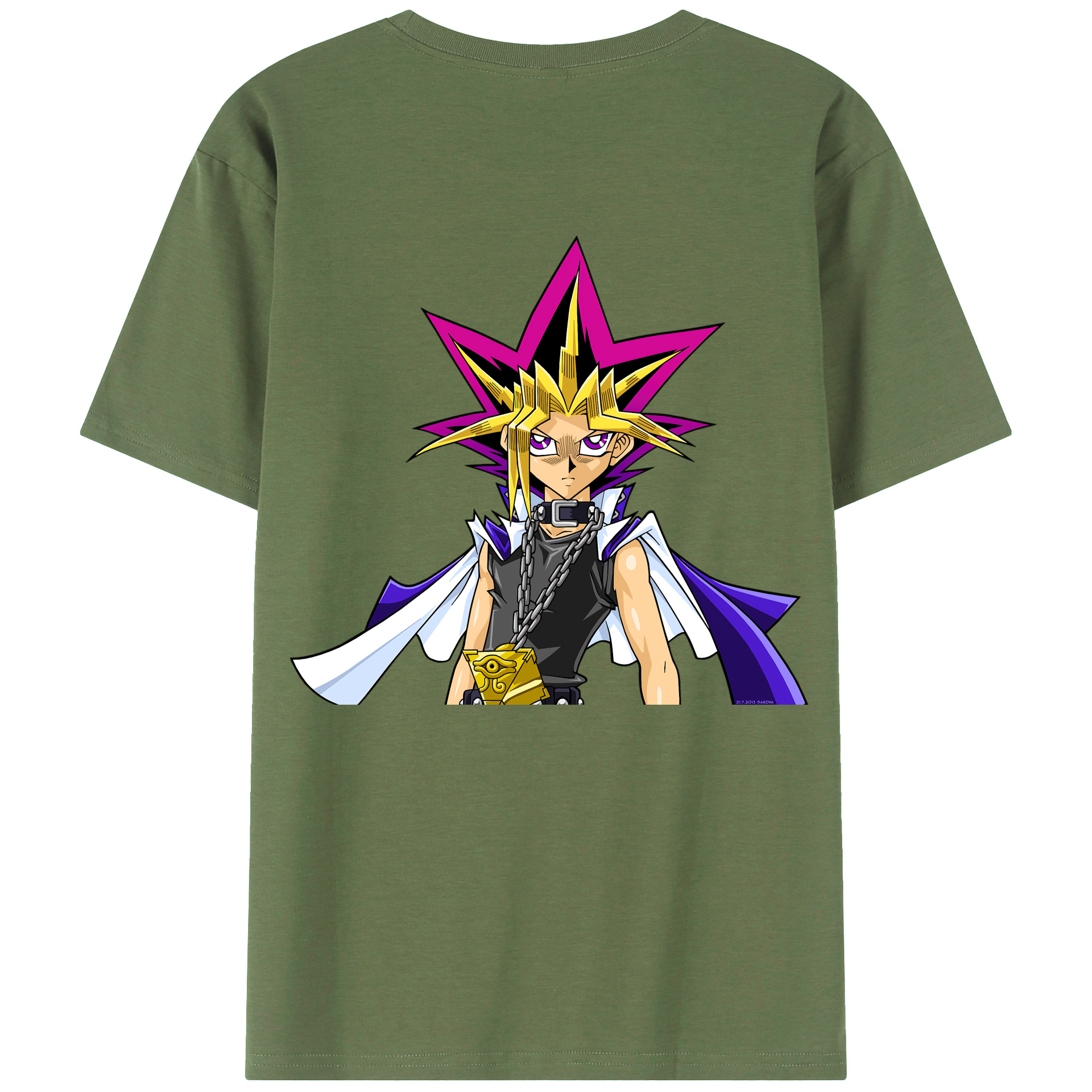 （画像用） 遊☆戯☆王 Yu-Gi-Oh! 綿100％ メンズ半袖Tシャツ（バックプリント） 通気性